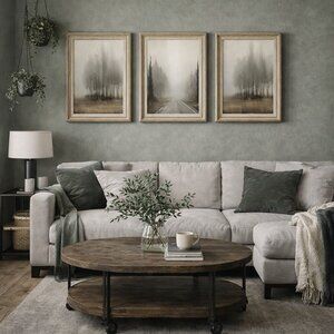 NEW Foggy Forest Triptych Prints – Misty Road Nature Wall Art (Set of 3)